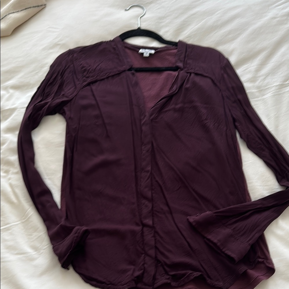Splendid Purple Button Down Shirt with Buttoned Style